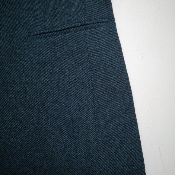 Banana Republic Ladies Size 0 Dark Teal & Black Lined Wool Blend Blazer - Picture 7 of 11